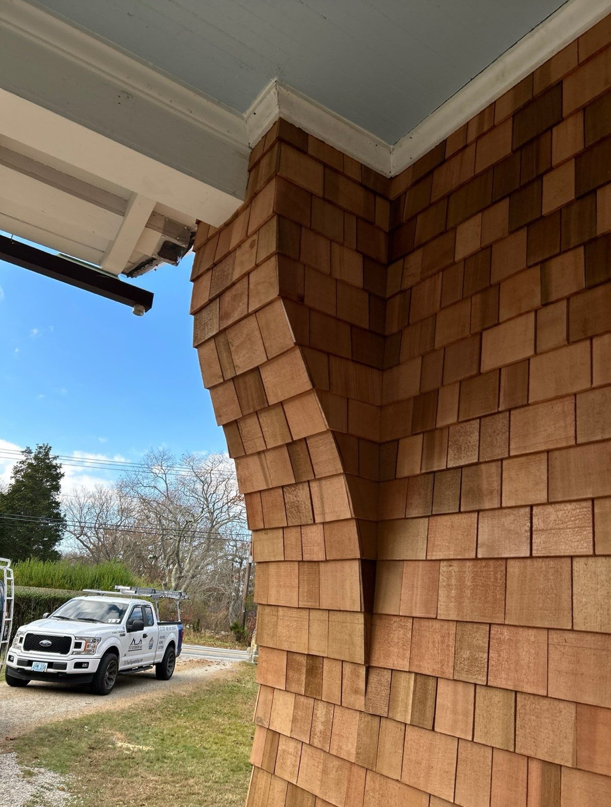High-quality cedar siding installation by 757 Exteriors on a North Smithfield Rhode Island home showcasing natural wood beauty and expert craftsmanship