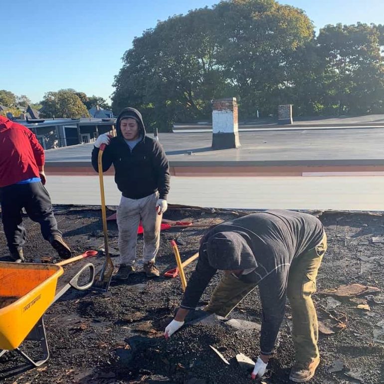 roofing company roof repair team working roofing-company-roof-repair-team-working